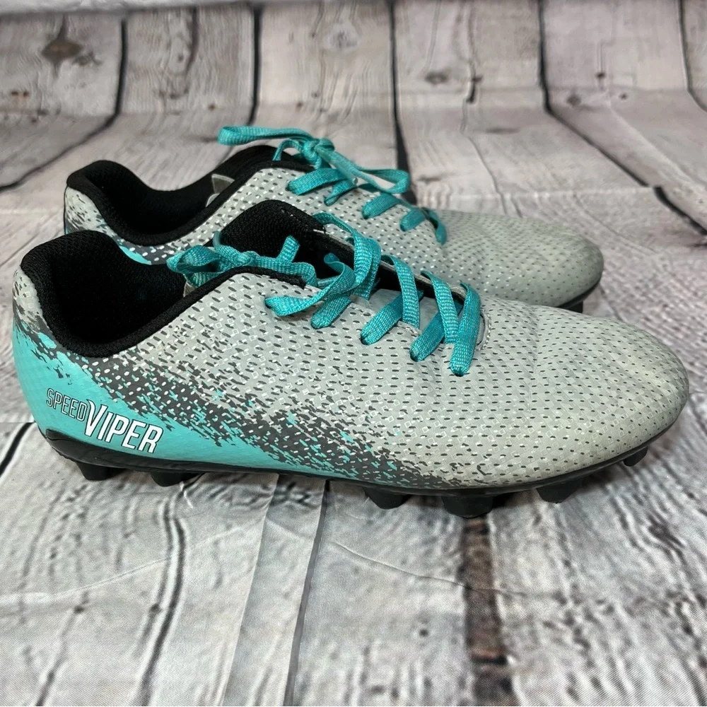 DSG Speed Viper Youth Soccer Cleats Size 3 Gray Teal